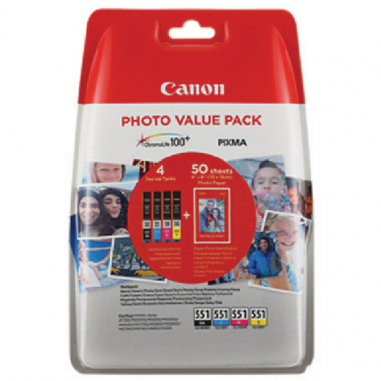 Canon Photo Value Pack - Black, Cyan, Magenta, Yellow (6508B005) 